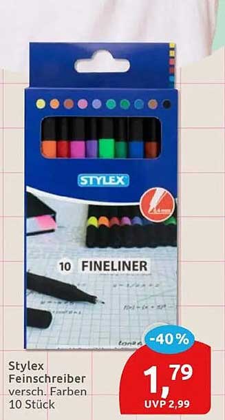 Stylex Feinschreiber versch. Farben 10 Stück