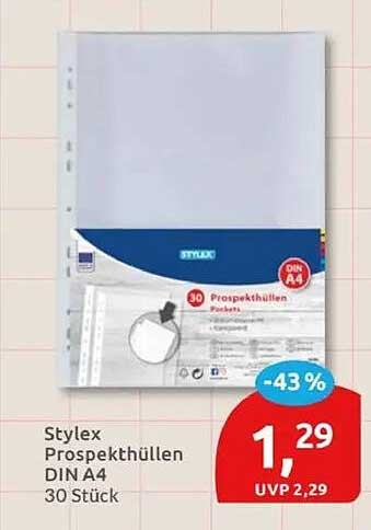 Stylex Prospekthüllen DIN A4 30 Stück