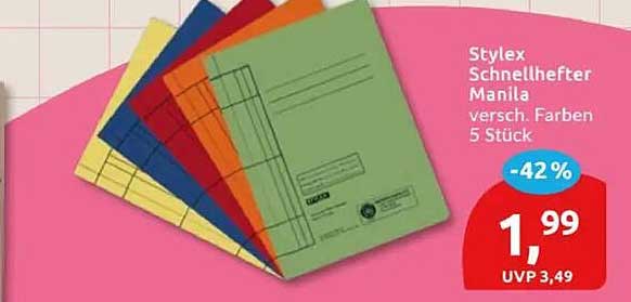 Stylex Schnellhefter Manila versch. Farben 5 Stück