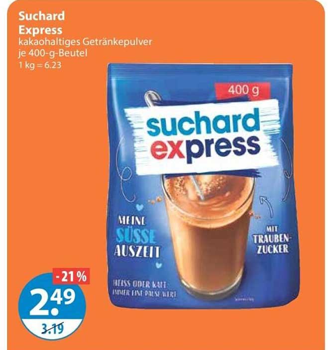 Suchard Express kakaohaltiges Getränkepulver je 400-g-Beutel