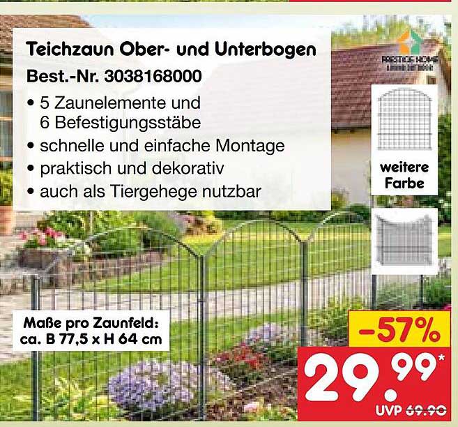 Teichzaun Ober- und Unterbogen