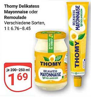 Thomy Delikatess Mayonnaise oder Remoulade Verschiedene Sorten, 1 l: 6.76-8.45