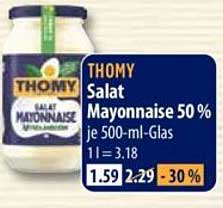 THOMY Salat Mayonnaise 50 % je 500-ml-Glas 1 l = 3.18