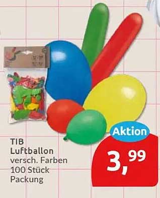 TIB Luftballon versch. Farben 100 Stück Packung