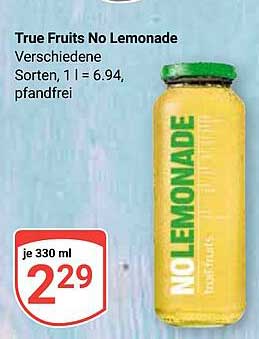 True Fruits No Lemonade Verschiedene Sorten, 1 l = 6,94, pfandfrei