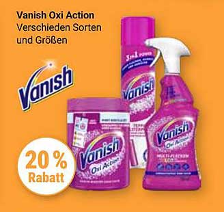 Vanish Oxi Action Verschieden Sorten und Größen