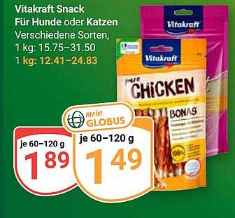 Vitakraft Snack Für Hunde oder Katzen Verschiedene Sorten, 1 kg: 15.75–31.50, 1 kg: 12.41–24.83