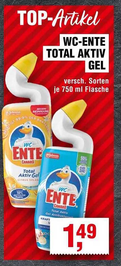 WC-ENTE TOTAL AKTIV GEL versch. Sorten je 750 ml Flasche