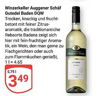 Winzerkeller Auggener Schäf Gutedel Baden DQW