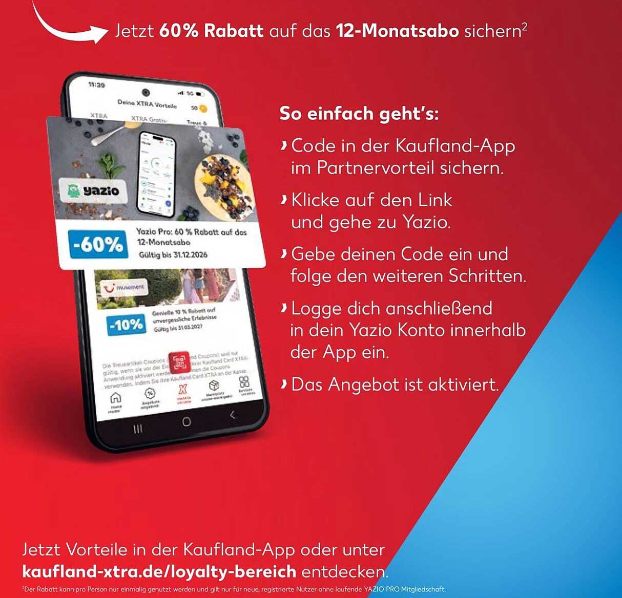 Yazio Pro: 60 % Rabatt auf das 12-Monatsabo