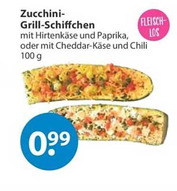Zucchini-Grill-Schiffchen mit Hirtenkäse und Paprika, oder mit Cheddar-Käse und Chili 100 g