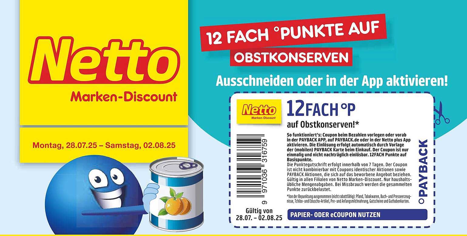 12 FACH Punkte auf Obsts konserven