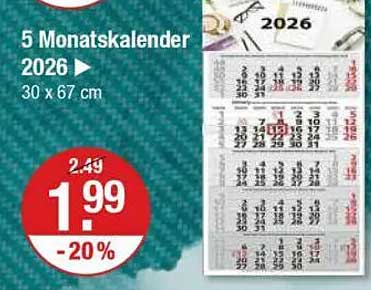 5 Monatskalender 2026
