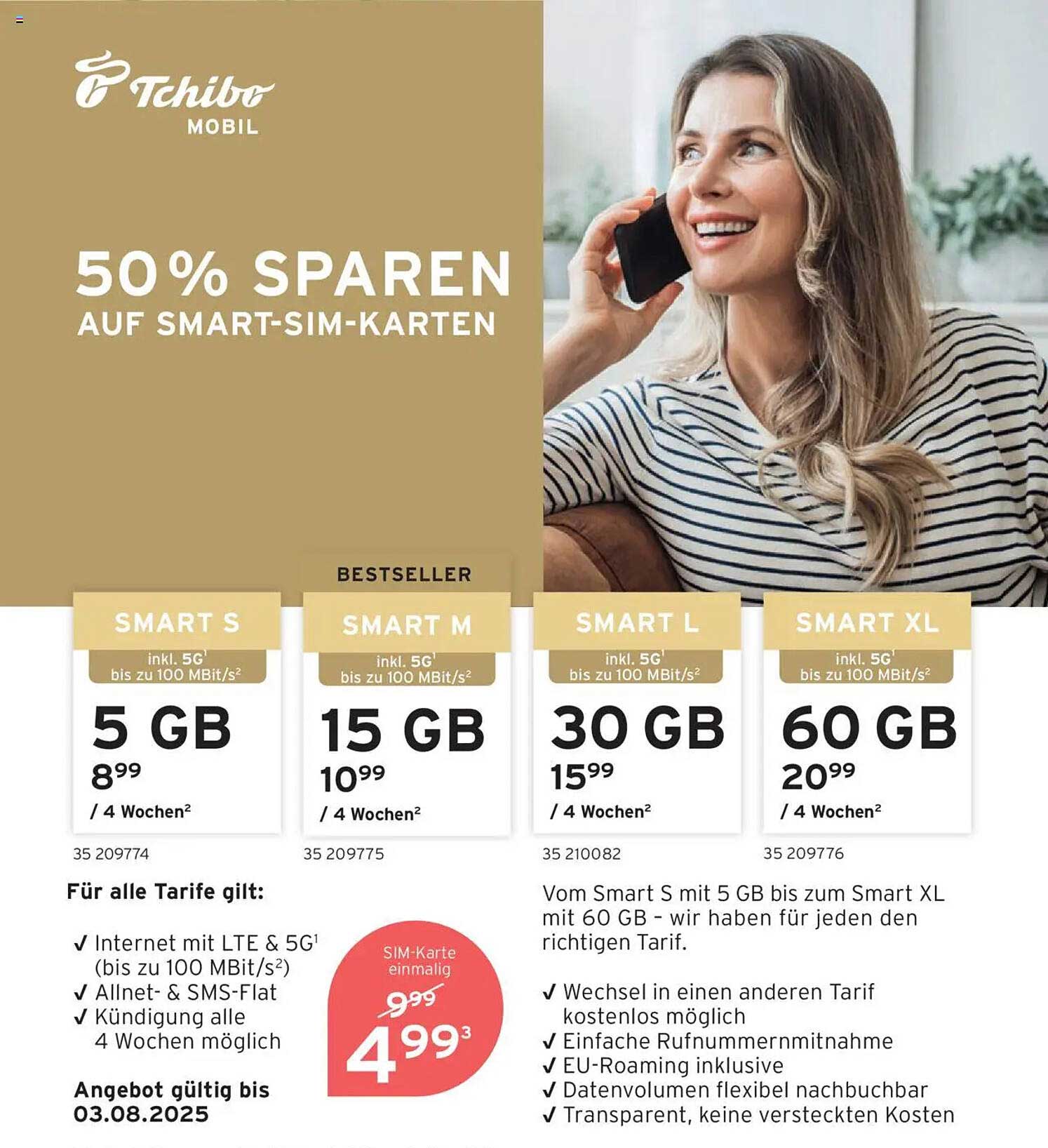 50% sparen auf Smart-SIM-Karten bei Tchibo