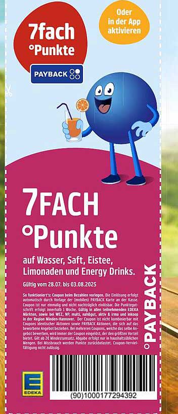 7FACH Punkte auf Wasser, Saft, Eistee, Limonaden und Energy Drinks