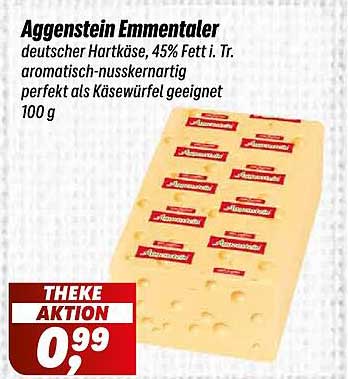 Aggenstein Emmentaler - deutscher Hartkäse, 45% Fett i. Tr.