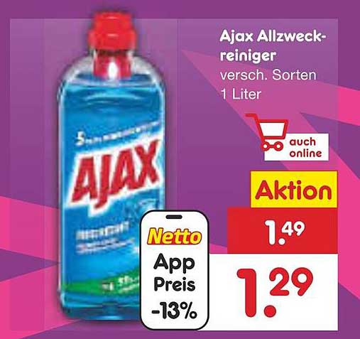Ajax Allzweckreiniger (versch. Sorten, 1 Liter)