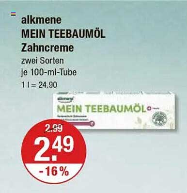 alkmene MEIN TEEBAUMÖL Zahnpasta