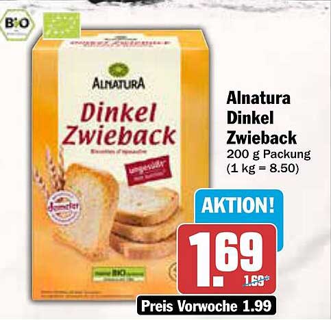 Alnatura Dinkel Zwieback 200 g Packung