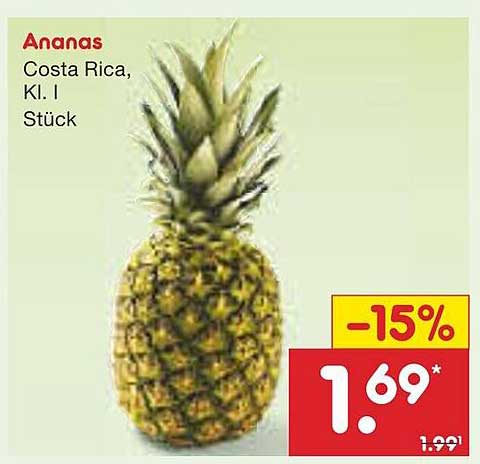 Ananas Costa Rica, Kl. I Stück - 15% Rabatt