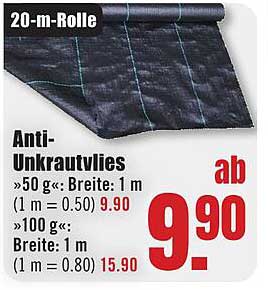 Anti-Unkrautvlies - 20-m-Rolle