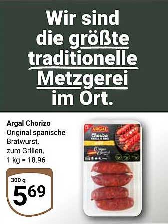Argal Chorizo - Original spanische Bratwurst zum Grillen