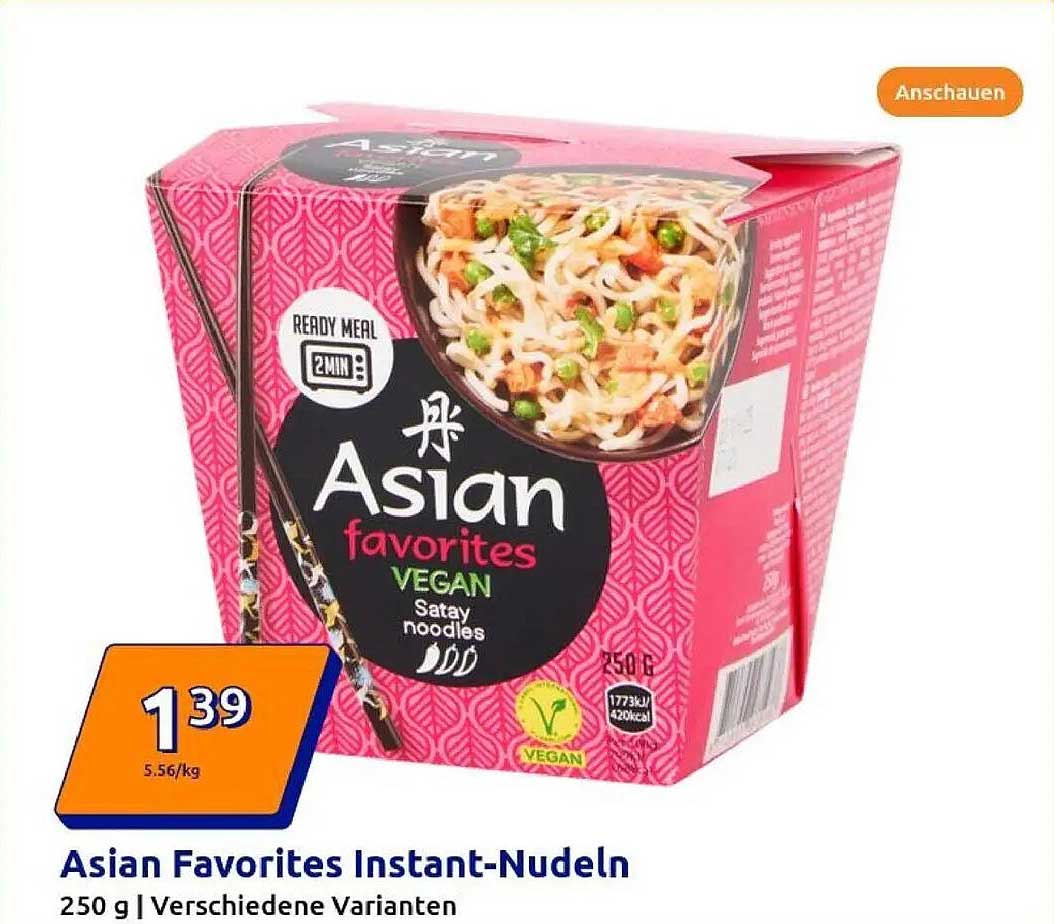 Asian Favorites Instant-Nudeln (250 g) - Vegan Satay Noodles