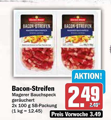 Bacon-Streifen - Magerer Bauchspeck geräuchert