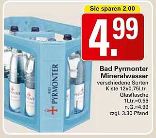 Bad Pyrmonter Mineralwasser Kiste 12x0,75L