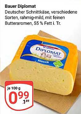 Bauer Diplomat - Deutscher Schnittkäse, verschiedene Sorten