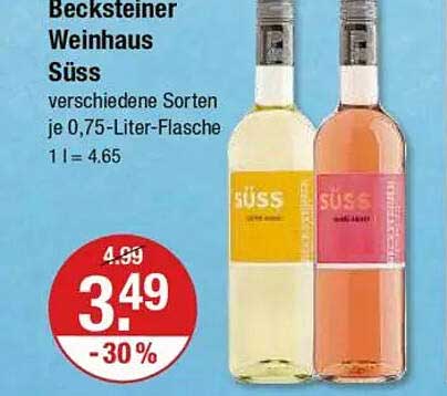 Becksteiner Weinhaus Süß – verschiedene Sorten je 0,75-Liter-Flasche