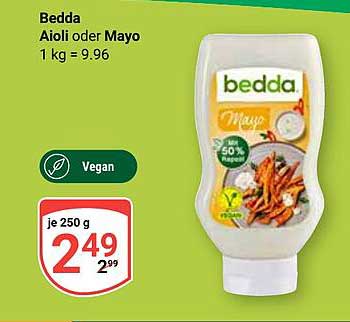 Bedda Aioli oder Mayo 250 g für nur 2,49 €