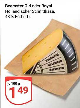 Beemster Old oder Royal Holländischer Schnittkäse, 48 % Fett i. Tr.