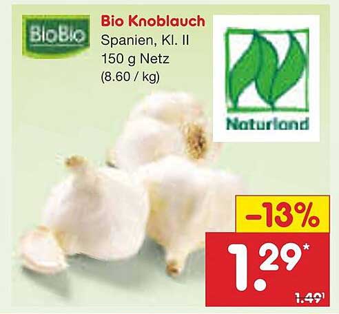 Bio Knoblauch 150 g Netz
