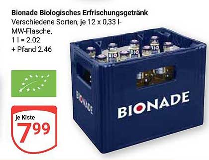 Bionade Biologisches Erfrischungsgetränk – Verschiedene Sorten, je 12 x 0,33 l MW-Flasche