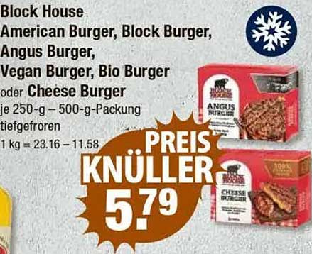 Block House Burger: American, Block, Angus, Vegan oder Cheese Burger