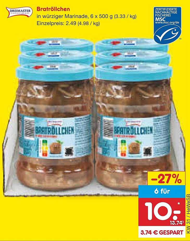 Bratwürstchen in würziger Marinade – 6 x 500 g