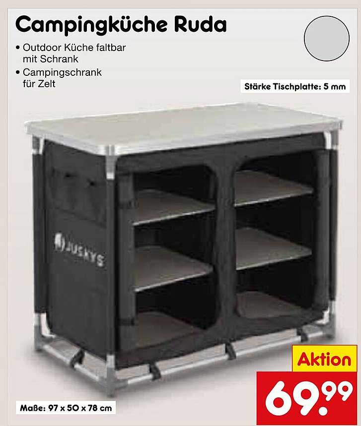Campingküche Ruda - Faltbare Outdoor-Küche mit Schrank