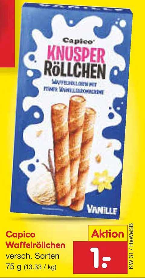 Capico Knusper Röllchen - Waffelröllchen mit feiner Vanillefüllung