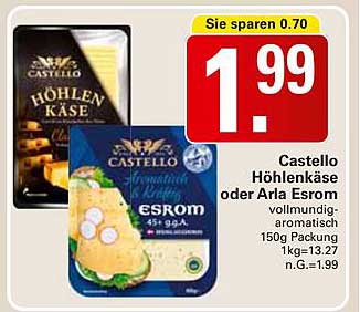 Castello Höhlenkäse oder Arla Esrom - Vollmundig-aromatisch