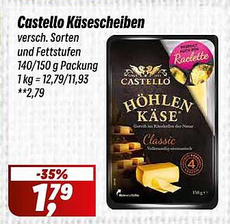 Castello Käse-Scheiben - Höhlenkäse Classico 140/150 g