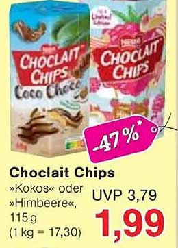 Choclit Chips »Kokos« oder »Himbeere«, 115 g