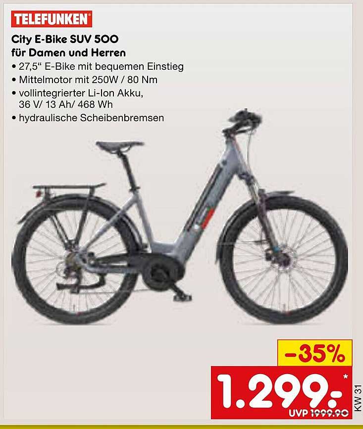 City E-Bike SUV 500 für Damen und Herren