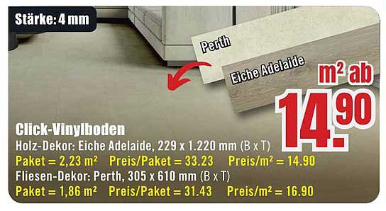 Click-Vinylboden Holz-Dekor Eiche Adelaide
