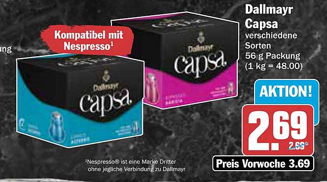 Dallmayr Capsa verschiedene Sorten 56 g Packung