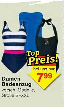 Damen-Badeanzug - verschiedene Modelle, Größen S-XXL