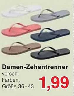 Damen-Zehentrenner in verschiedenen Farben und Größen 36-43