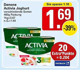 Danone Activia Joghurt verschiedene Sorten 460g Packung