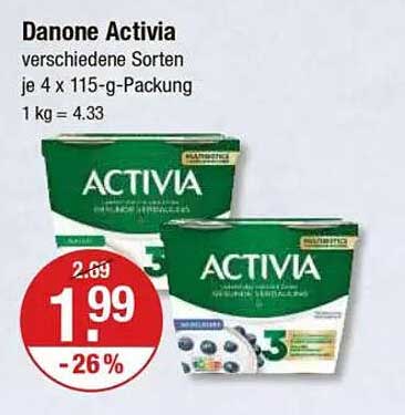 Danone Activia verschiedene Sorten je 4 x 115-g-Packung