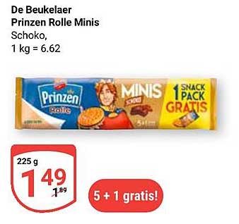 De Beukelaer Prinzen Rolle Minis Schoko 225 g